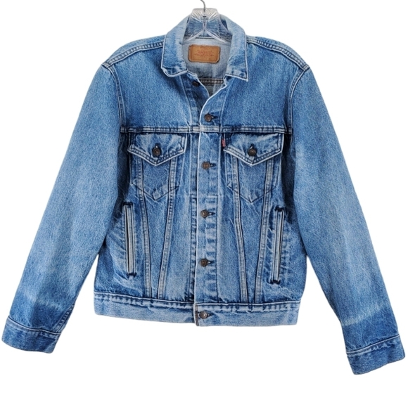 VTG Levis Trucker Denim Jacket Wmn 18 M Blue Jean Bomber USA Made 70506 0217 - Picture 15 of 16